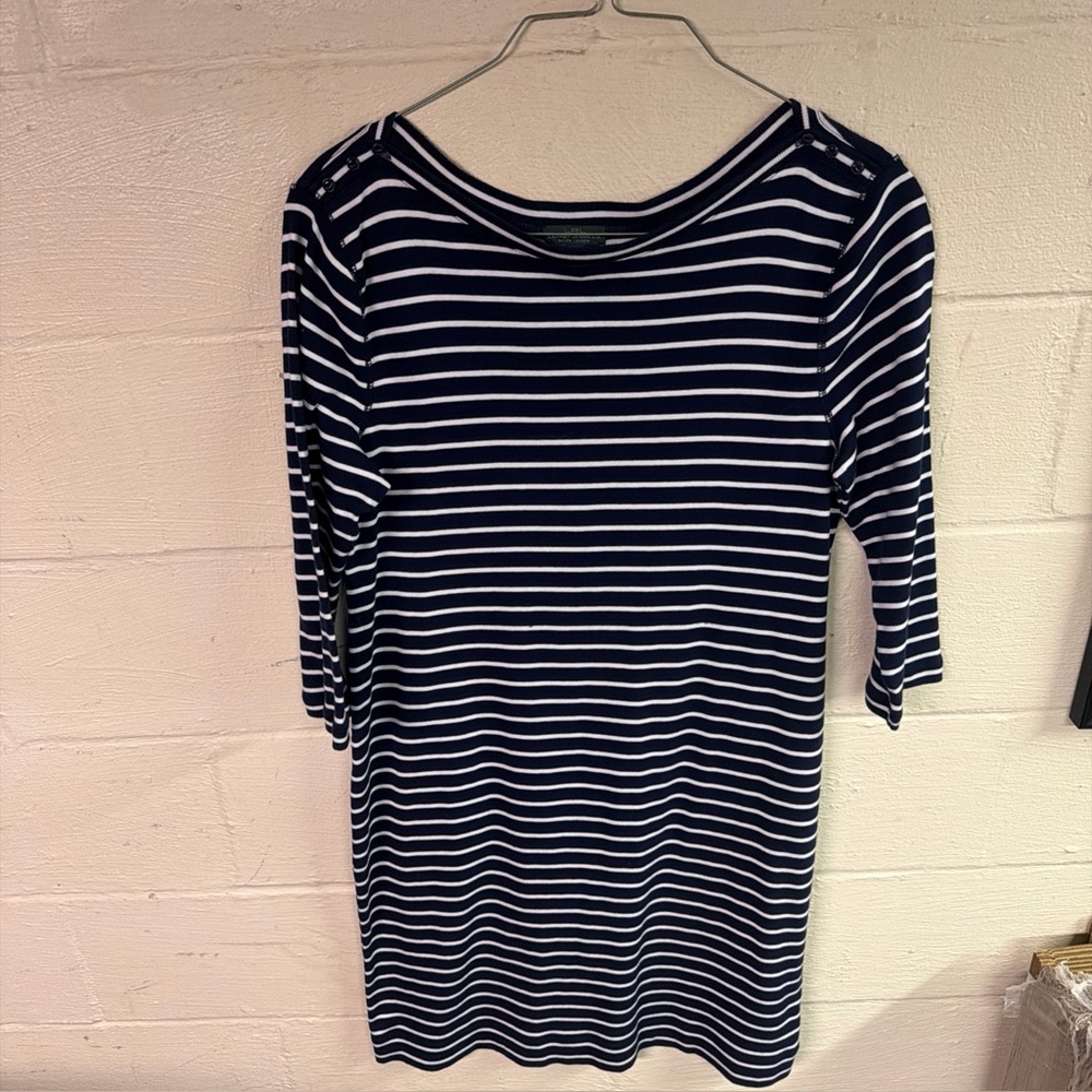 Women’s Lauren Ralph Lauren Blue/White Stripped Knit Dress Long sleeve size Xl